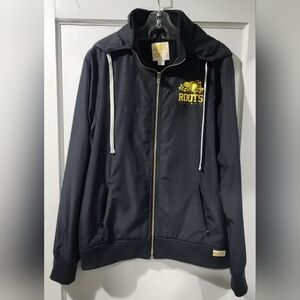 🌻Roots Black Windbreaker with Yellow Accents size L🌻